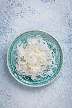 Shirataki noodles - gelatinous traditional Japanese noodles made from the konjac yam