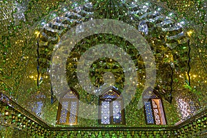 SHIRAZ, IRAN - JULY 8, 2019: Interior of Imamzadeh-ye Ali Ebn-e Hamze (Ali Ibn Hamza Mausoleum) in Shiraz, Ir