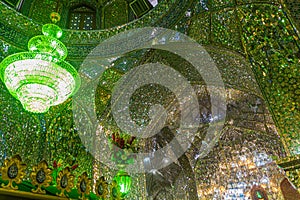 SHIRAZ, IRAN - JULY 8, 2019: Interior of Imamzadeh-ye Ali Ebn-e Hamze (Ali Ibn Hamza Mausoleum) in Shiraz, Ir