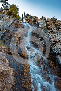 Shirlak waterfall in rocks, Altai Mountains, Altay Republic, Siberia,