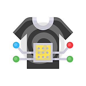 Shirt with computer chip, Future technology flat design icon
