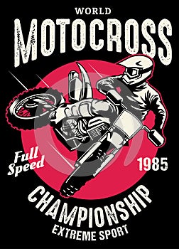 Shirt design of motorcross championship