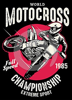 Shirt design of motorcross championship photo