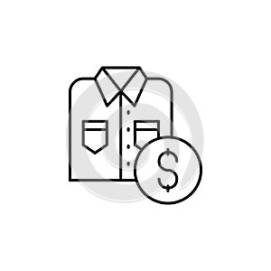 shirt, dollar, shopping line icon. Elements of black friday and sales icon. Premium quality graphic design icon. Can be used for