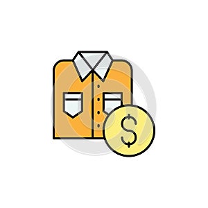 shirt, dollar, shopping line icon. Elements of black friday and sales icon. Premium quality graphic design icon. Can be used for