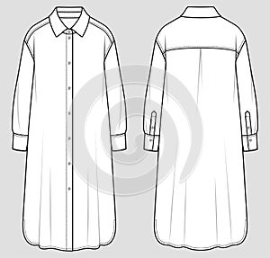 Shirt dress. Vector illustration