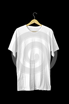 a shirt on hanger for clothing mockup material.