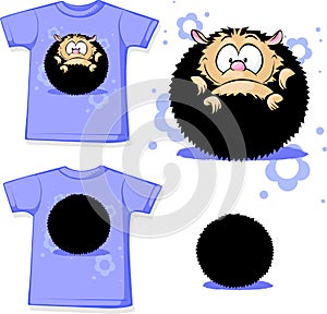 Shirt huddled with hedgehog - vector