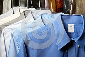 Shirt ironed in dry cleaner