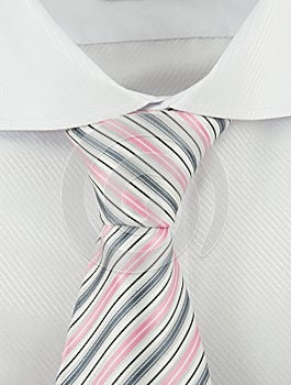 Shirt with a striped necktie background