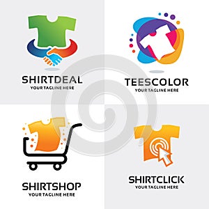 Shirt Tees Logo Set Design Template Collection