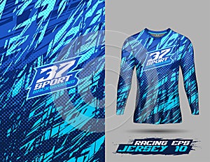 Shirt template, long sleeve jersey design abstract background for extreme jersey team, racing, cycling, leggings, football, gaming