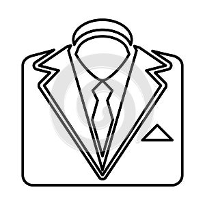 Shirt And Tie Icon In Outline Style
