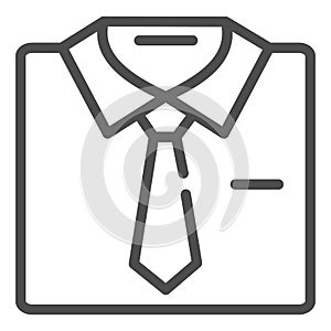 Shirt with tie line icon. Formal male clothes vector illustration isolated on white. Business suit outline style design