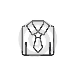 Shirt with tie outline icon