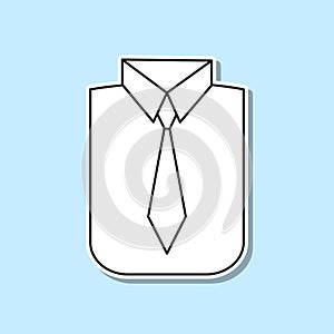 Shirt and tie sticker icon. Simple thin line, outline vector of party icons for ui and ux, website or mobile application