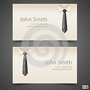 Shirt and tie vector business card