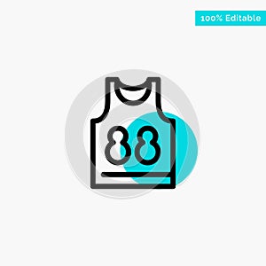 Shirt, Tshirt, Game, Sport turquoise highlight circle point Vector icon