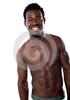 Shirtless young man posing in underwear