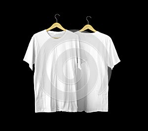 shirts on hanger for clothing mockup material.