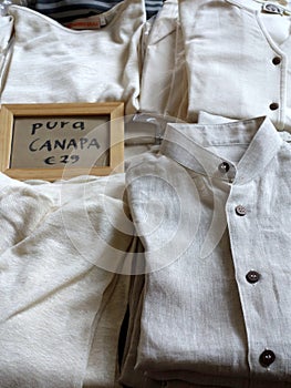 Shirts Made From Pure Undyed Hemp Fibres