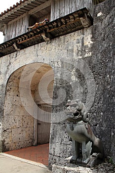 Shisa guardian in Shuri castle, Naha, Okinawa