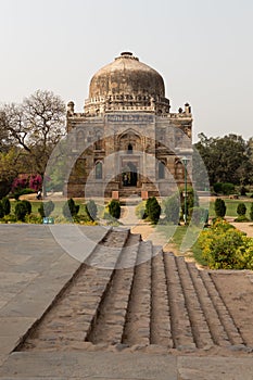 Shish Gumbad glazed dome at Lodhi Gardens