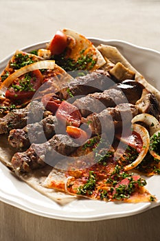 Shish kebab, lebanese cuisine. photo