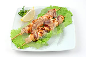 Shish kebab from a salmon