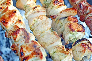 Shish kebab on skewer