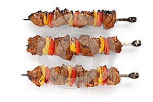 Shish kebab on skewers photo