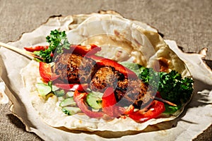 Shish kofte kebab photo