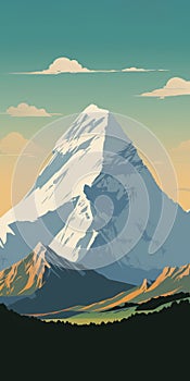 Minimalist Shishapangma Poster With Majestic Everest Design photo