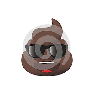 Shit emoji. Poo emoticon. Poop face isolated. photo