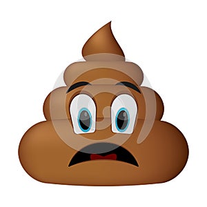 Shit icon, sad face, poop emoticon