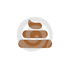 Shit sign, excrement, bad job symbol, negative assessment icon, poop, poo, simple cartoon vector illustration on white