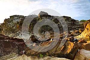 Shitiping Coastal spot featuring a natural staircase of eroded stone located at Hualien,