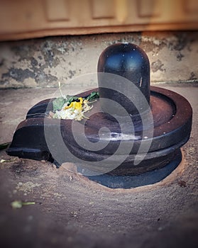 Shiva linga Kunkeshwar temple of Shiva at Konkan district Sindhudurga state Maharashtra India