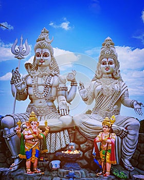 Shiva Parvathi God with sons photography