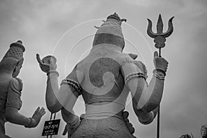 Shiva Parvathi statues on Kailasagiri hill , India