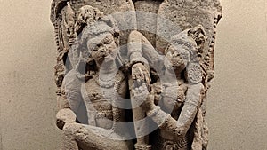 Shiva parvati indian stone sculpture