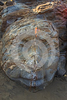 Shiva Rock Carving at Little Vagator Beach, North Goa, India