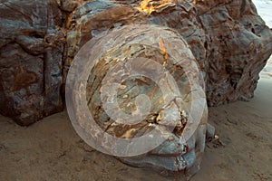 Shiva Rock Carving at Little Vagator Beach, North Goa, India