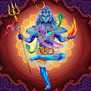 Shiva standing on one leg.