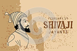 Shivaji Jayanti is a festival and public holiday of the Indian state of Maharashtra, Vector design old background