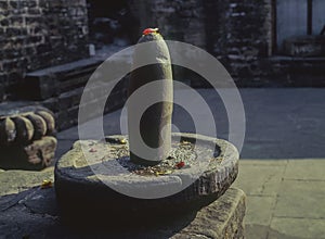 Shivalinga carved in a stone a religious symbol