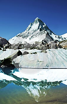Shivling peak reflection