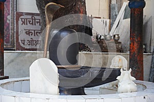 shivling in the shiva temple image photo