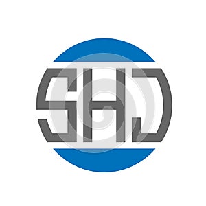 SHJ letter logo design on white background. SHJ creative initials circle logo concept. SHJ letter design