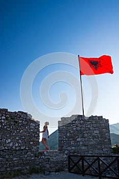 Shkoder Albania Old Castle Flag